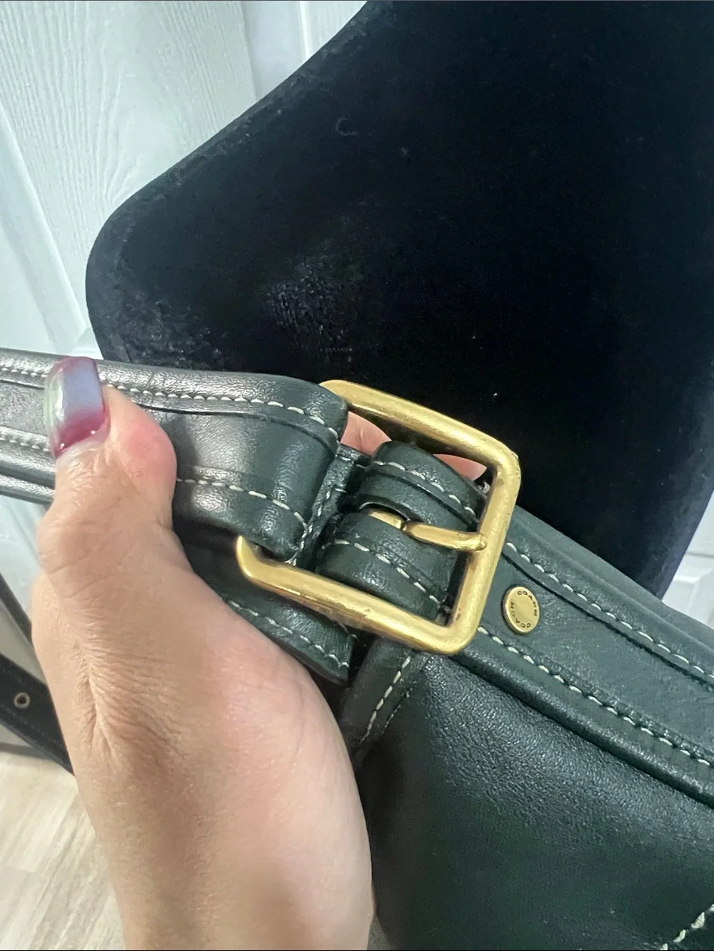 COACH Andie Forest Green Glovetanned Leather Tote - Picture 12 of 14